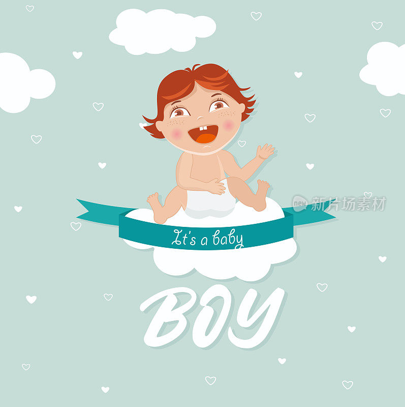 这是一个Baby Boy股票矢量插图